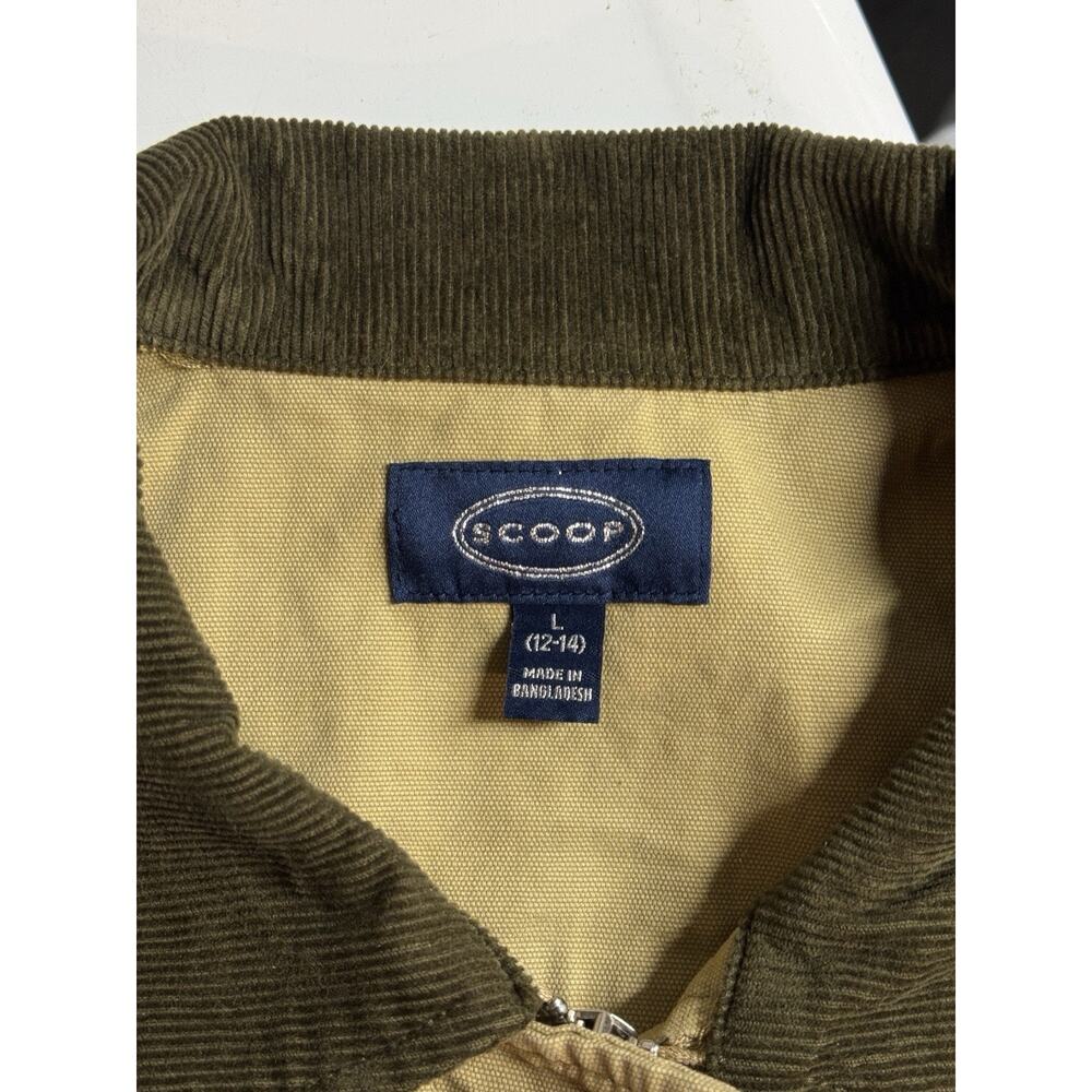 Scoop Barn Field Jacket Classic Tan Chore Zip Snap Brown Corduroy Collar Large - Picture 7 of 13